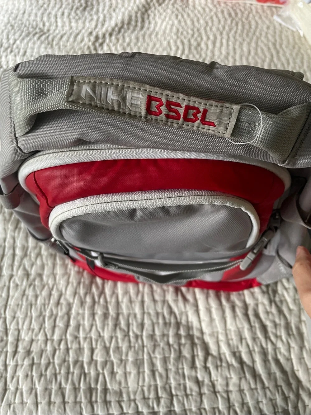 EUC Nike Baseball Backpack red gray